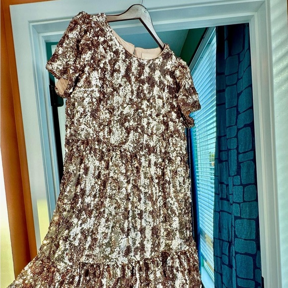 NWOT Anthropologie Maeve Bernadette Sequin Midi Dress - Picture 2 of 5